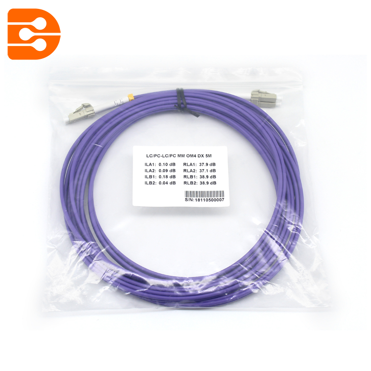 Duplex LC/PC to LC/PC OM4 MM Fiber Optic Patch Cord
