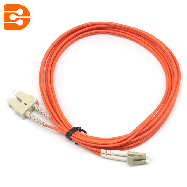 Duplex SC/PC to LC/PC OM1 MM Fiber Optic Patch Cord