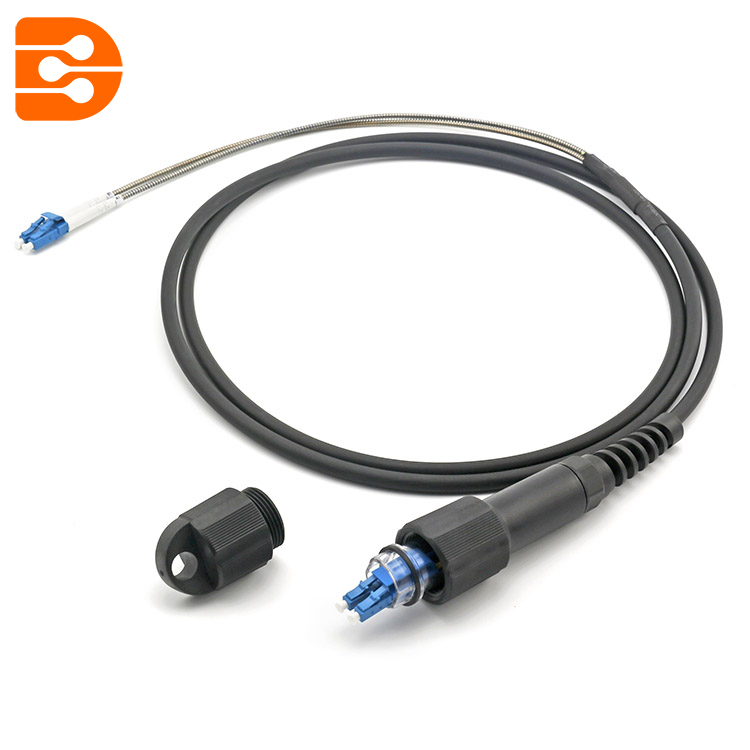 Duplex LC UPC PDLC Waterproof Reinforced Connector, Pigtail and Patch Cord