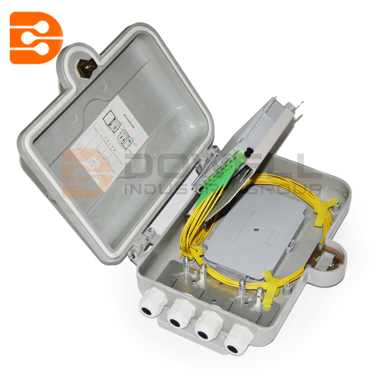 DW-1207 8 Core Outdoor Telephone Fiber Optic Distribution Box , Fiber Optic Enclosures Wall Mount