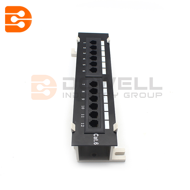 12 Port 10 inch 110 Network Cat6 RJ45 Wall Surface Mount Patch Panel Bracket